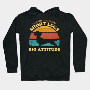 dachshund lovers short legs big attitude - retro Hoodie